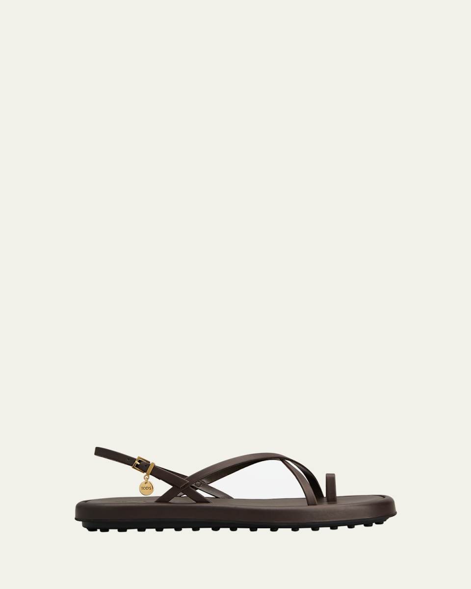 Multi-Strap Leather Toe-Loop Sandals